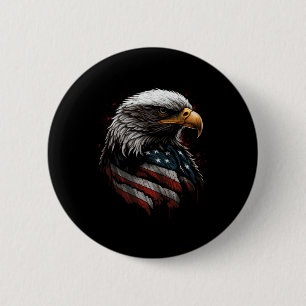 Bóton Redondo 5.08cm design de águia com bandeira americana