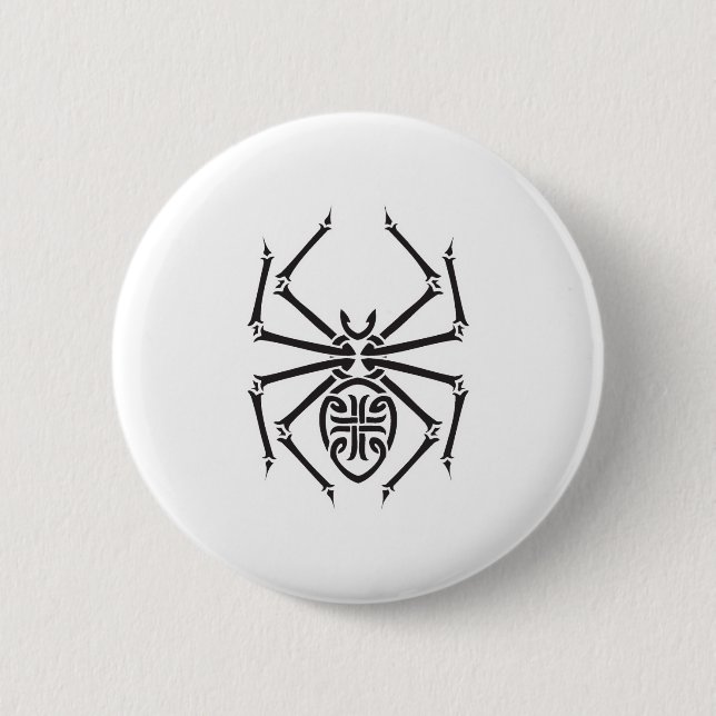 Bóton Redondo 5.08cm design de aranha tribal (Frente)