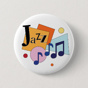 Bóton Redondo 5.08cm Design de Arte Moderna Colorida Jazz