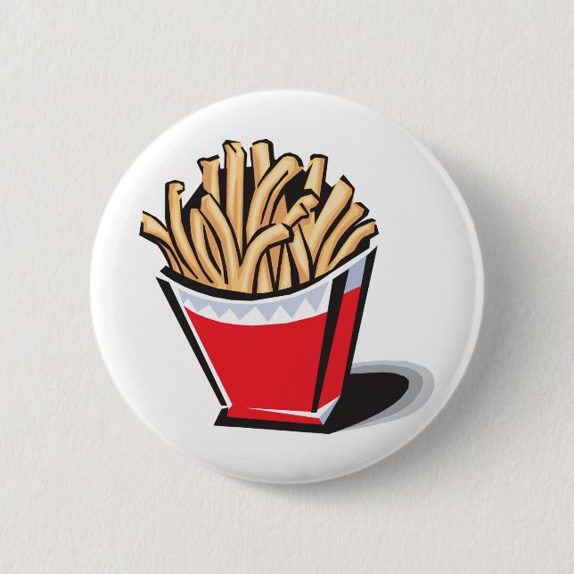 Bóton Redondo 5.08cm design de batatas fritas retrô (Frente)