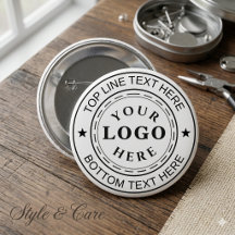 Design de Botão Personalizado com Logotipo Redondo