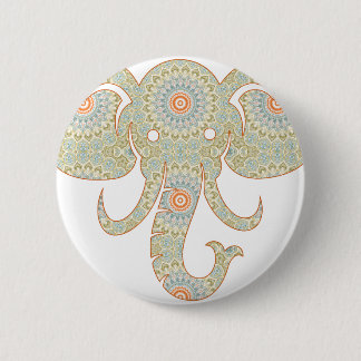 Bóton Redondo 5.08cm Design de Cabeça Elefante de Mandala