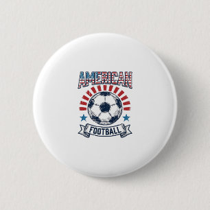 Bóton Redondo 5.08cm Design de Camisa de Bola de Futebol Americano Vint