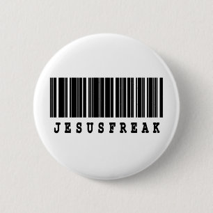 Bóton Redondo 5.08cm design de código de barras do Jesus Freak