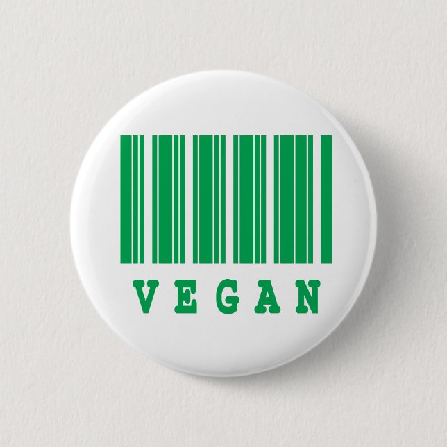 Bóton Redondo 5.08cm design de código de barras vegano (Frente)