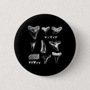 Bóton Redondo 5.08cm Design de Dentes Engraçados De Tubarão Para Homens