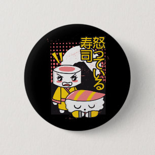 Bóton Redondo 5.08cm Design de desenho animado engraçado de lutadores d