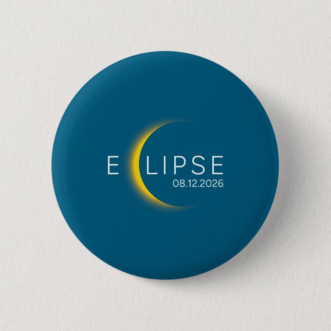 Bóton Redondo 5.08cm Design de Eclipse Solar Total Eclipse Solar (Frente)