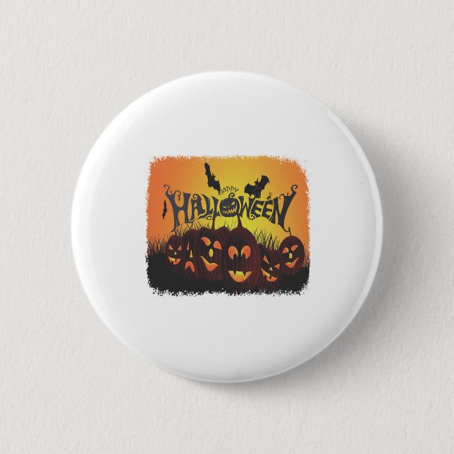Bóton Redondo 5.08cm Design de Feliz Halloween Engraçado (Frente)