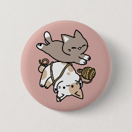 Bóton Redondo 5.08cm Design de Gatos Divertidos e Fofos – Arte Divertid