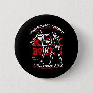 Bóton Redondo 5.08cm Design de Lutador de Kick Boxing para Fãs de Mma