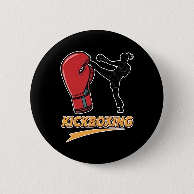Bóton Redondo 5.08cm Design de Luvas de Boxe Kickboxing Único (Frente)