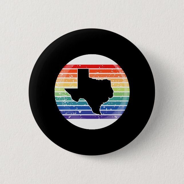 Bóton Redondo 5.08cm Design de Mapa Arco-Íris para orgulhosos Texanos L (Frente)