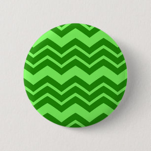 Bóton Redondo 5.08cm Design de Padrão de Zig Zag Chevron Verde