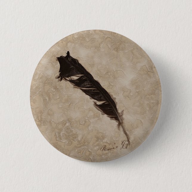 Bóton Redondo 5.08cm Design de Raven's Feather Bird-lover (Frente)