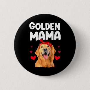 Bóton Redondo 5.08cm Design De Retriever De ouro Para Mamãe Mulheres Ou