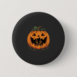 Bóton Redondo 5.08cm design de silhueta de abóbora de Halloween do Pé G
