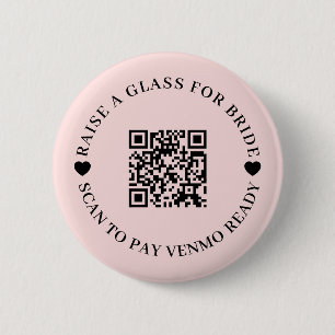 Bóton Redondo 5.08cm Design Divertido de Noiva Solteira com Código QR