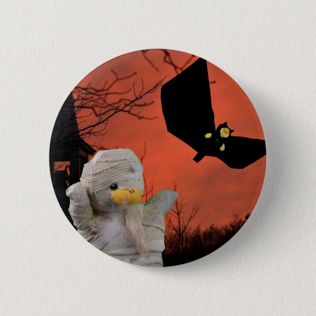 Bóton Redondo 5.08cm Design divertido para o Halloween (Frente)