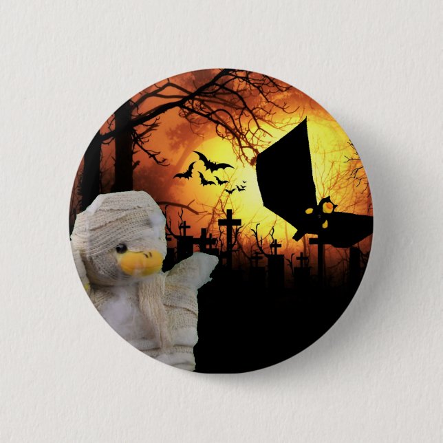 Bóton Redondo 5.08cm Design divertido para o Halloween (Frente)