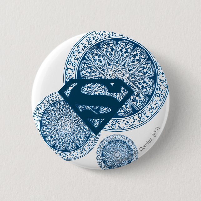 Bóton Redondo 5.08cm Design do Círculo Azul da Supergirl (Frente)