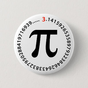 Bóton Redondo 5.08cm Design do número do Pi