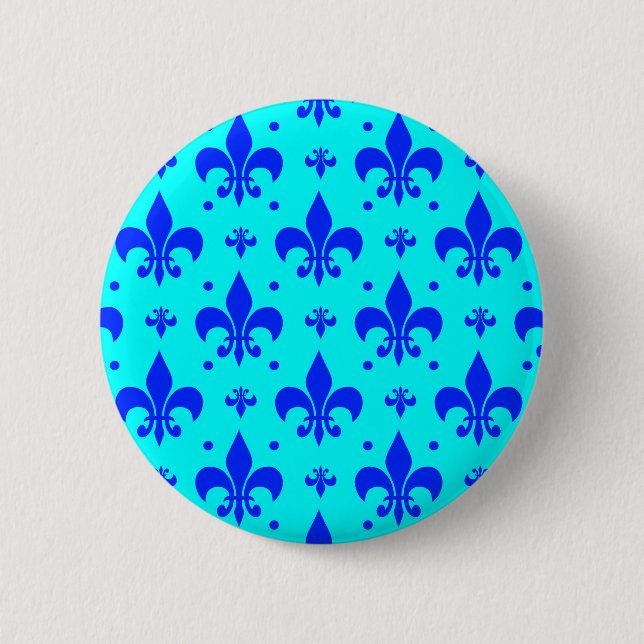 Bóton Redondo 5.08cm Design do padrão Fleur-de-lis (Frente)