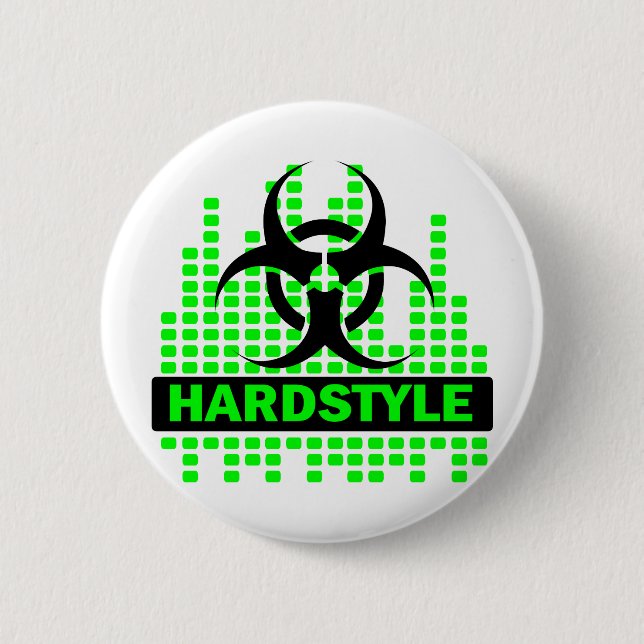 Bóton Redondo 5.08cm Design do ritmo de Hardstyle (Frente)