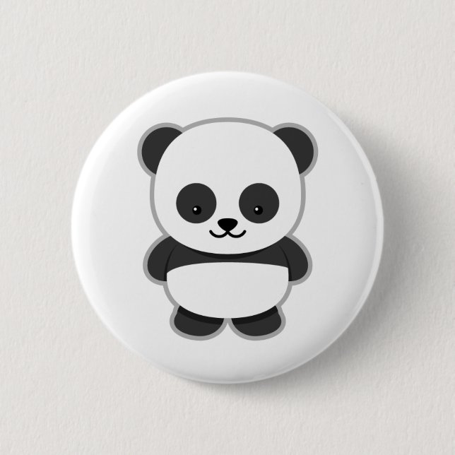 Bóton Redondo 5.08cm Design Fofo de Panda  (Frente)