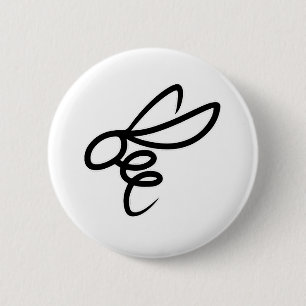 Bóton Redondo 5.08cm Design Minimalista de Abelha em Linha – Abelha Sim