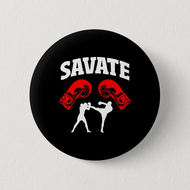 Bóton Redondo 5.08cm Design Savate Boxing Kick Mma Kickboxing (Frente)