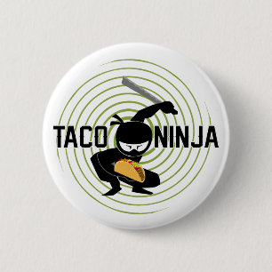 Bóton Redondo 5.08cm Design Taco Ninja - Botão redondo