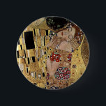 Bóton Redondo 5.08cm Detalhe do Beijo de Gustav Klimt (cerca de 1908)<br><div class="desc">Um trabalho de arte clássico que passou para o dominio público e faz presentes maravilhosos e outros produtos. Uma das obras mais famosas de Gustav Klimt, The Kiss mostra o uso proeminente da folha de ouro, e foi inspirada pelo estilo de ornamentado dos antigos mosaicos. A Klimt (1862-1918) foi um...</div>