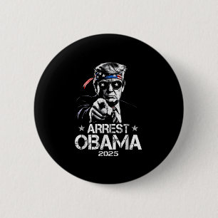 Bóton Redondo 5.08cm Detenção Obama 2025 Design De Bandeira Para Homens