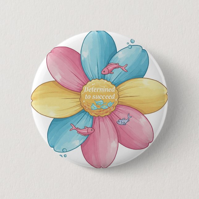 Bóton Redondo 5.08cm "Determinado para ter sucesso" (Frente)