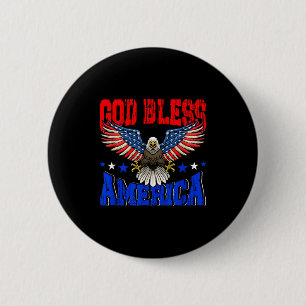 Bóton Redondo 5.08cm Deus abençoe a águia americana bandeira 4 de julho