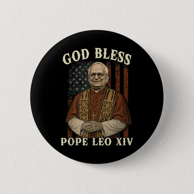 Bóton Redondo 5.08cm Deus abençoe Leo Xiv Habemus Papam Chur Católico (Frente)