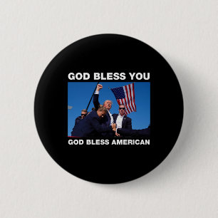 Bóton Redondo 5.08cm Deus abençoe Trump 2024 - América Deus abençoe