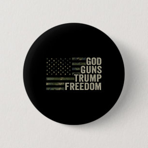 Bóton Redondo 5.08cm Deus Arma Liberdade Imensa - Camuflagem Engraçada 