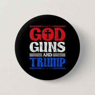 Bóton Redondo 5.08cm Deus Armas E Bandeira Americana Trump Patriota