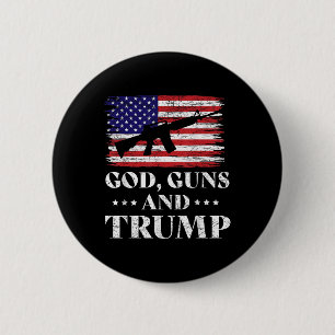 Bóton Redondo 5.08cm Deus Armas E Camisa De Trump, Donald Trump Para