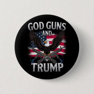 Bóton Redondo 5.08cm Deus Armas E Trump Águia Bandeira Americana Vintag
