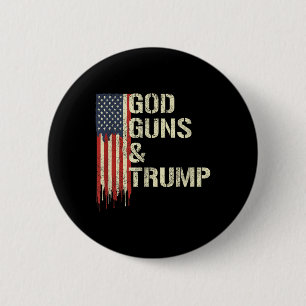 Bóton Redondo 5.08cm Deus Armas e Trump I segundo Alteração Bandeira