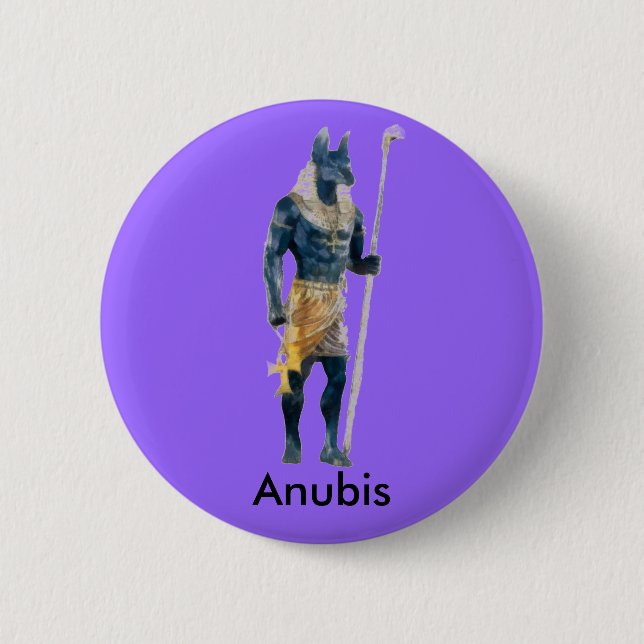 Bóton Redondo 5.08cm Deus do egípcio de Anubis (Frente)