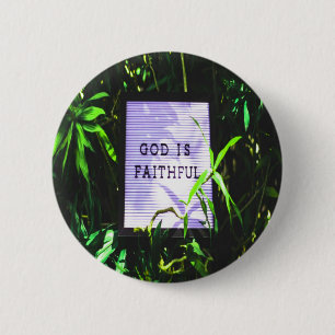 Bóton Redondo 5.08cm Deus é fiel e inspirador cristão