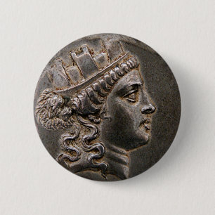 Bóton Redondo 5.08cm Deusa Cybele Tetradrachm