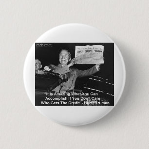 Bóton Redondo 5.08cm Dewey Derrota Truman Camisetas Presentes Engraçado