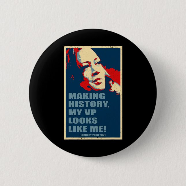 Bóton Redondo 5.08cm Dia 2021 Kamala Harris (Frente)