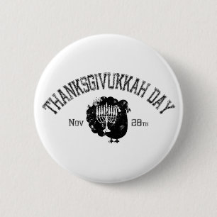 Bóton Redondo 5.08cm Dia afligido Turquia Menorah de Thanksgivukkah