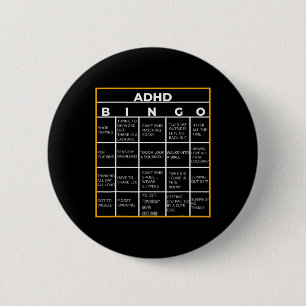 Bóton Redondo 5.08cm Dia da Consciência da Saúde Mental Adhd Bingo - Pr